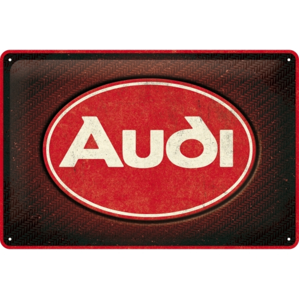 Blechschild - Audi - Logo Red Shine
